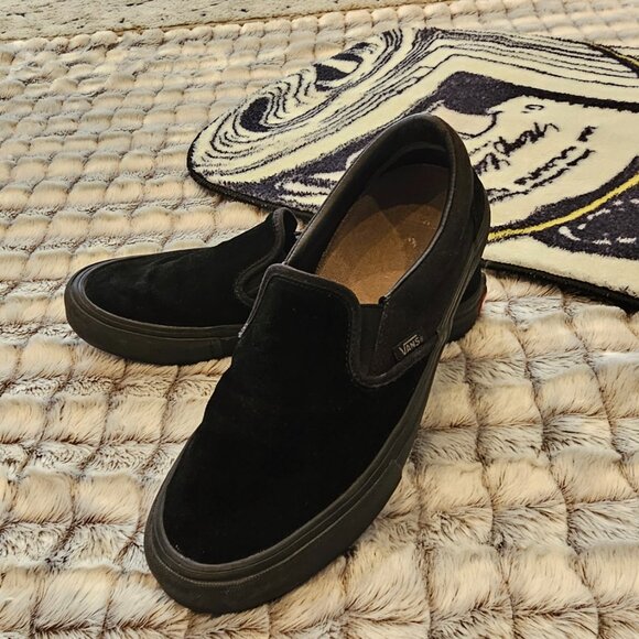 Vans Slip On Sneaker Black Shoes with Elastic Panels Black Size 8.5 - Picture 2 of 6